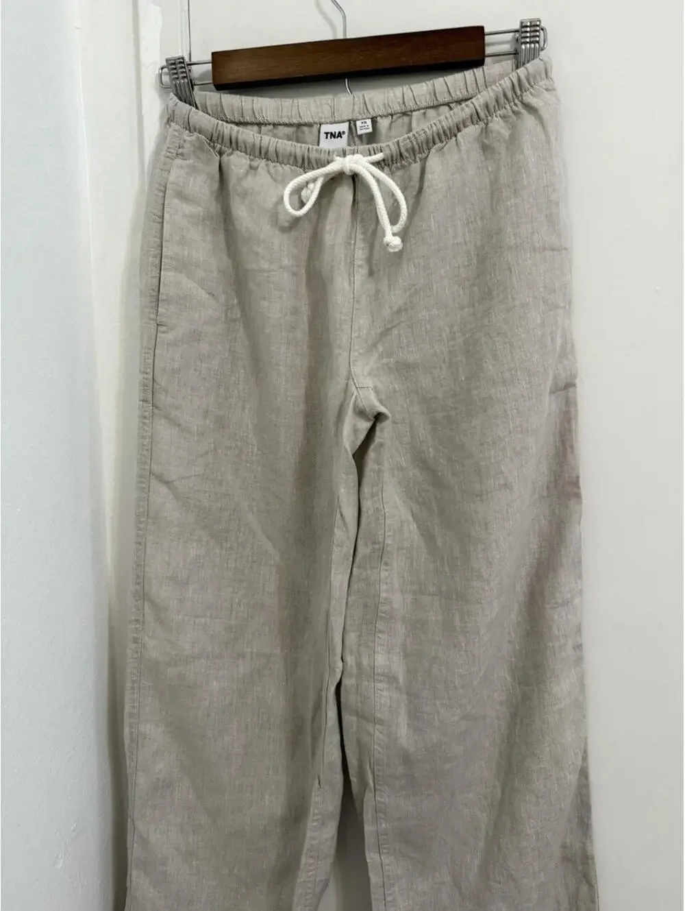 Aritzia TNA Charleston Linen Pants | Undyed Ecru 🌰 | Size XS